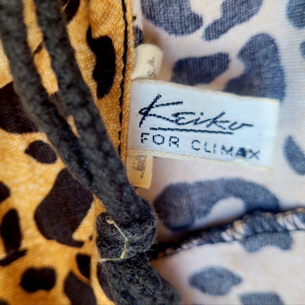 Vintage Leopard 1980s One-Piece Swimsuit, Side Ties. Size Small Beach Fun - Picture 12 of 12